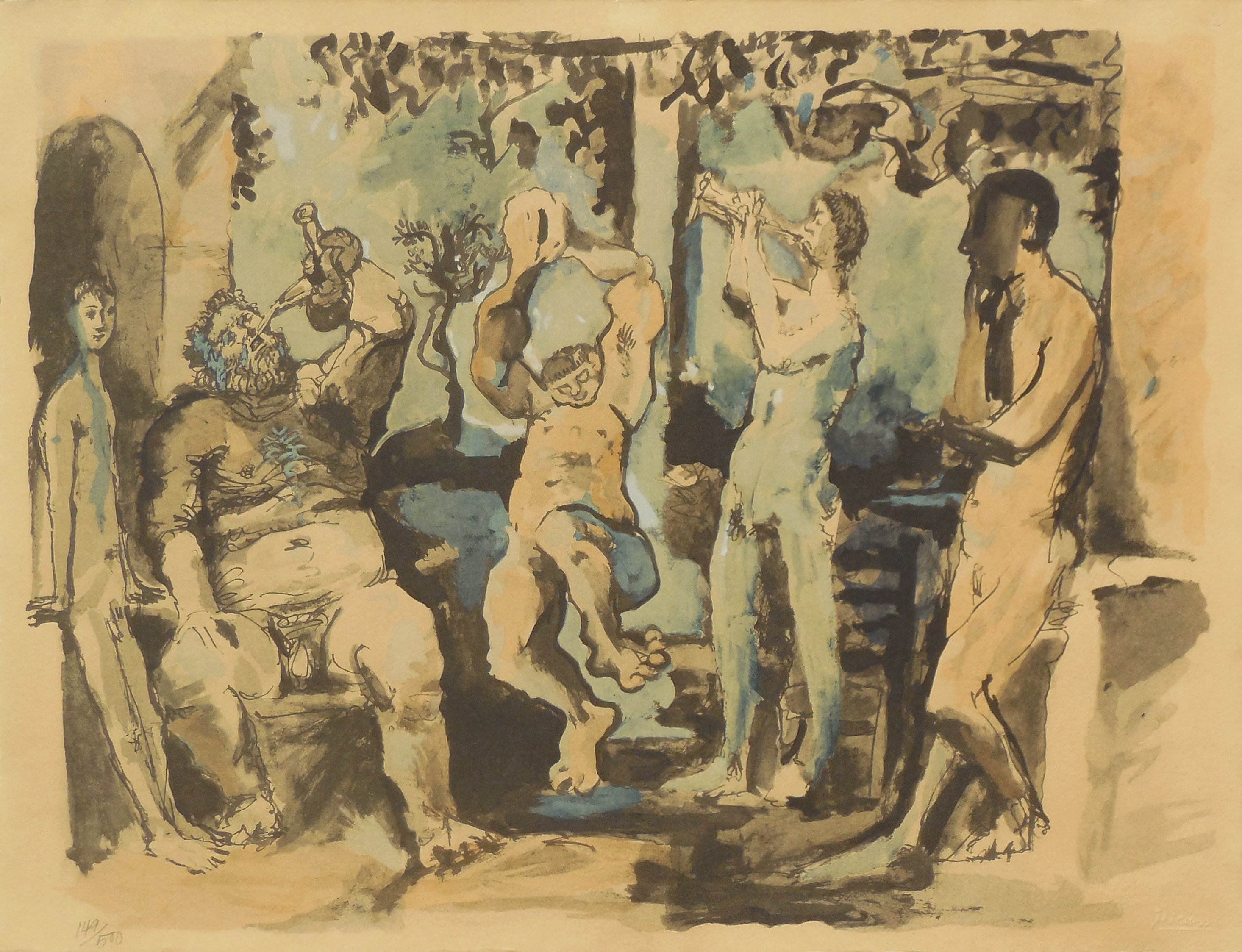Bacchanal, 1950's Picasso Lithograph 1 Bacchanal, 1950's Picasso Lithograph