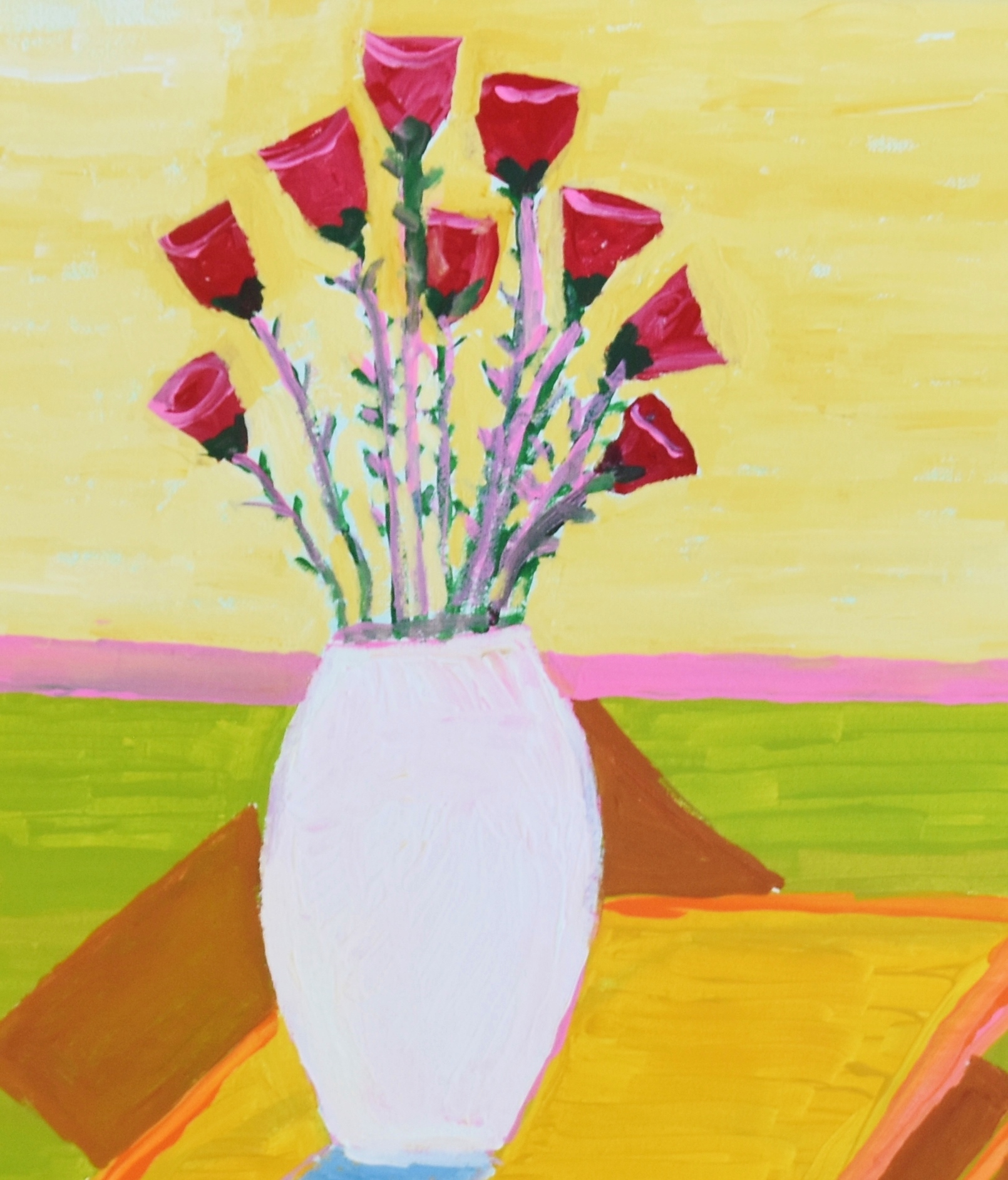 Juan Guzman Red Poppies in Vase Painting 4 Juan Guzman Red Poppies in Vase Painting