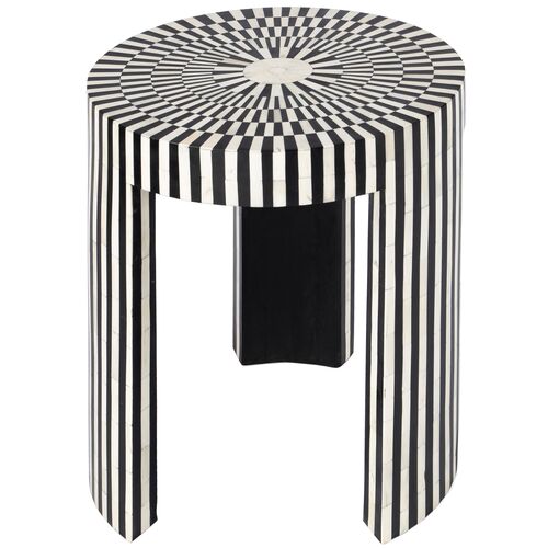 Joya Bone Inlay Side Table, Black/White 1 Joya Bone Inlay Side Table, Black/White