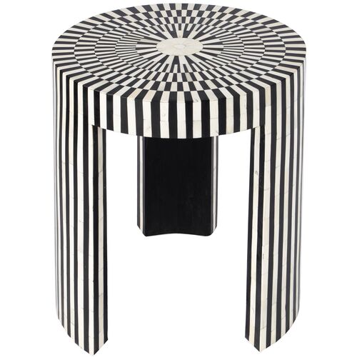 Joya Bone Inlay Side Table, Black/White 2 Joya Bone Inlay Side Table, Black/White