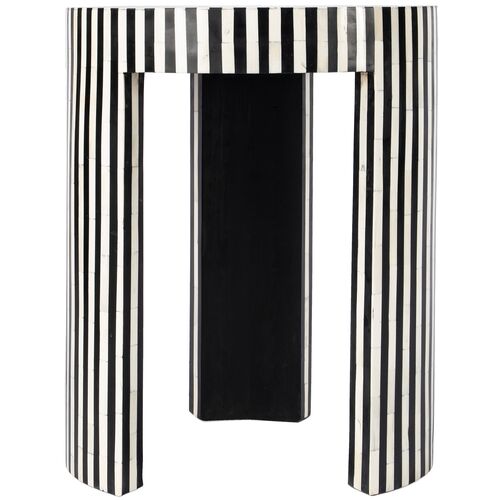 Joya Bone Inlay Side Table, Black/White 3 Joya Bone Inlay Side Table, Black/White