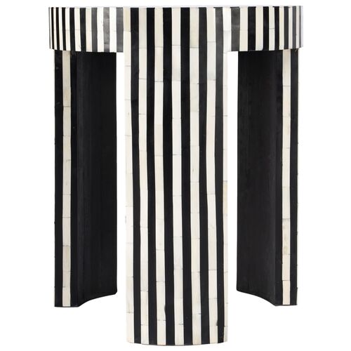 Joya Bone Inlay Side Table, Black/White 4 Joya Bone Inlay Side Table, Black/White