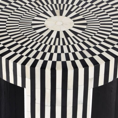 Joya Bone Inlay Side Table, Black/White 7 Joya Bone Inlay Side Table, Black/White