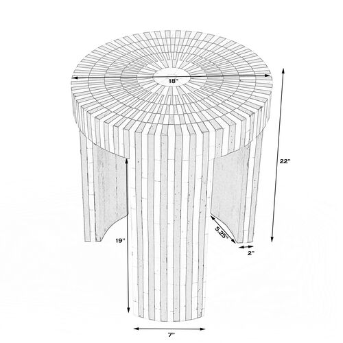 Joya Bone Inlay Side Table, Black/White 9 Joya Bone Inlay Side Table, Black/White