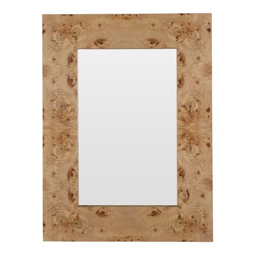Saul Bird's Eye Maple Rectangle Wall Mirror, Brown 1 Saul Bird's Eye Maple Rectangle Wall Mirror, Brown