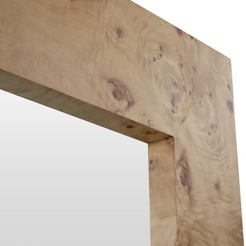 Saul Bird's Eye Maple Rectangle Wall Mirror, Brown 10 Saul Bird's Eye Maple Rectangle Wall Mirror, Brown