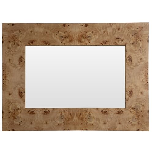 Saul Bird's Eye Maple Rectangle Wall Mirror, Brown 2 Saul Bird's Eye Maple Rectangle Wall Mirror, Brown