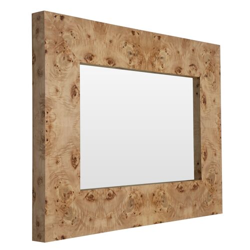 Saul Bird's Eye Maple Rectangle Wall Mirror, Brown 4 Saul Bird's Eye Maple Rectangle Wall Mirror, Brown