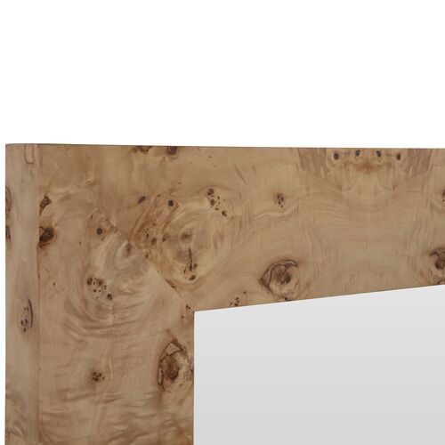 Saul Bird's Eye Maple Rectangle Wall Mirror, Brown 8 Saul Bird's Eye Maple Rectangle Wall Mirror, Brown