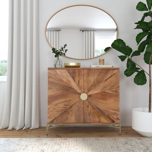 Reed Oval Wall Mirror, Gold 7 Reed Oval Wall Mirror, Gold
