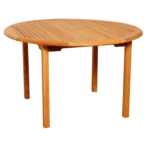 Windsor Teak 5-Pc Round Dining Set, Natural 2 Windsor Teak 5-Pc Round Dining Set, Natural