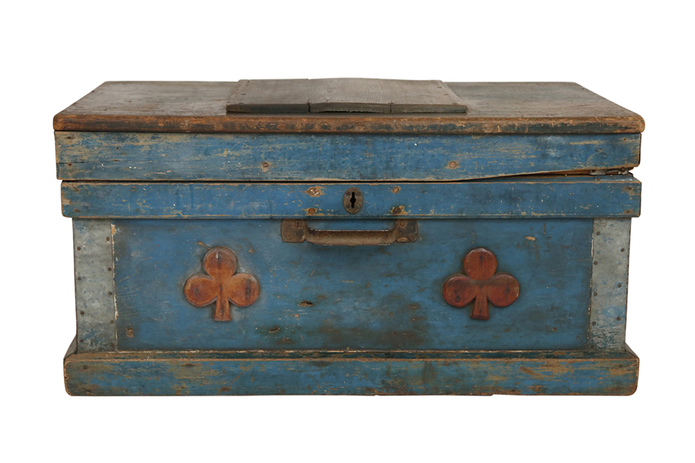 Primitive Blue Blanket Chest 2 Primitive Blue Blanket Chest