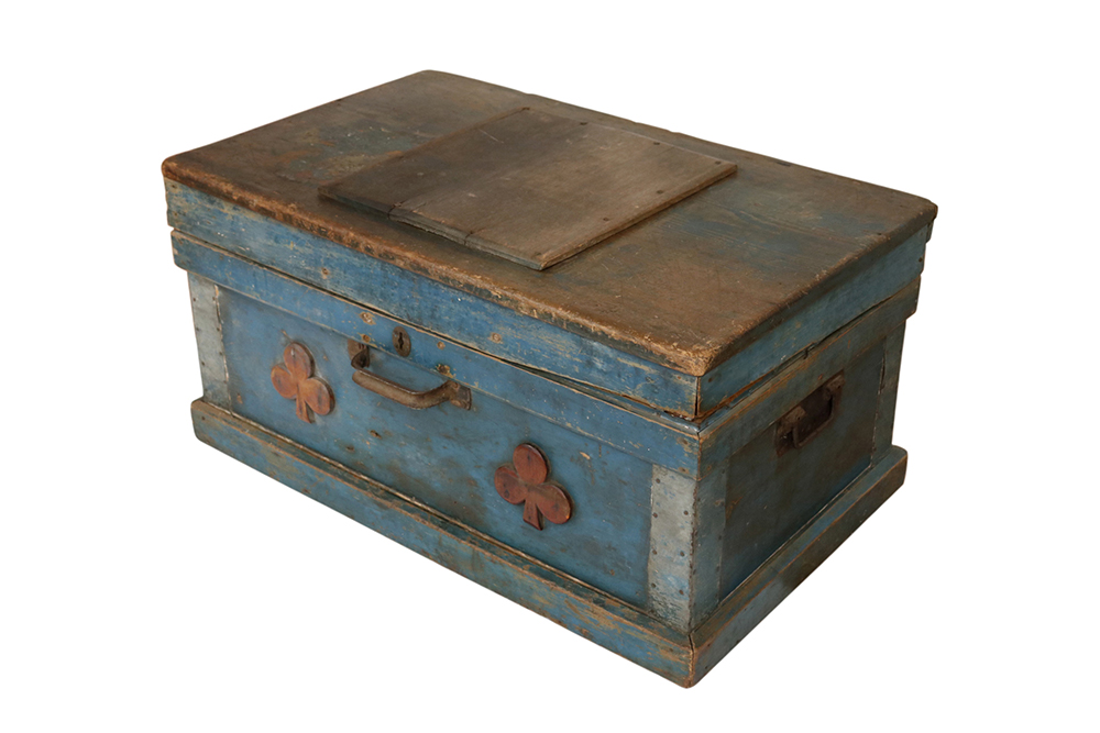 Primitive Blue Blanket Chest 3 Primitive Blue Blanket Chest