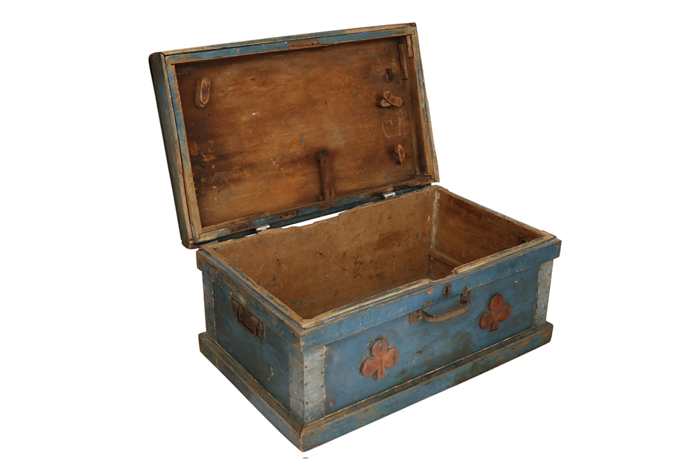 Primitive Blue Blanket Chest 5 Primitive Blue Blanket Chest
