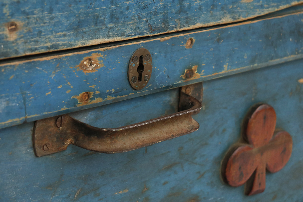 Primitive Blue Blanket Chest 7 Primitive Blue Blanket Chest