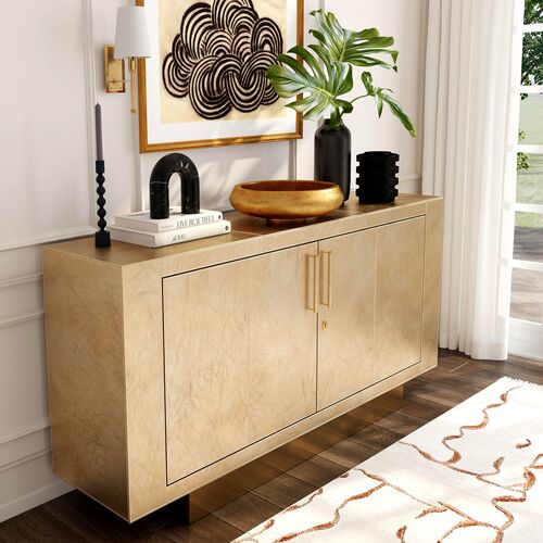 Jude Leather 70" Buffet Sideboard 3 Jude Leather 70" Buffet Sideboard