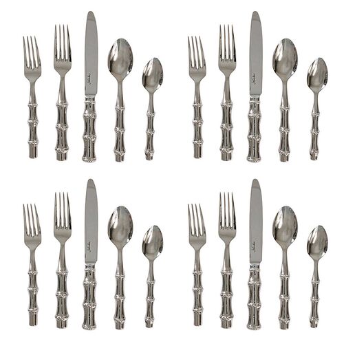 Bamboo 20pc Place Setting, Polished 1 Bamboo 20pc Place Setting, Polished