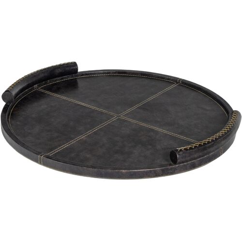 Forte Round Leather Tray 1 Forte Round Leather Tray