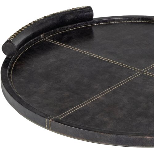 Forte Round Leather Tray 3 Forte Round Leather Tray