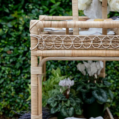 Provence Rattan Bar Cart, Whitewash 6 Provence Rattan Bar Cart, Whitewash
