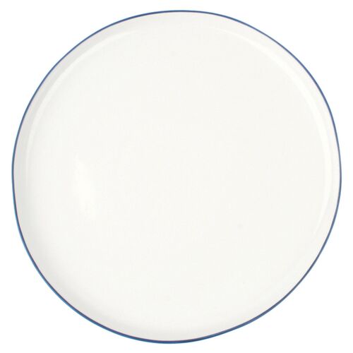 S/4 Abbesses Dinner Plates, White/Blue 1 S/4 Abbesses Dinner Plates, White/Blue