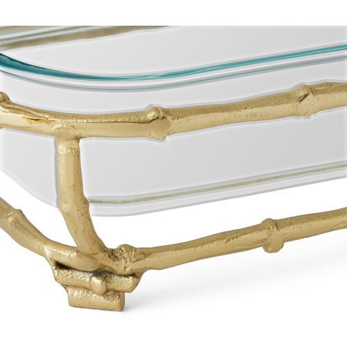 Larsen Square Casserole Holder, Gold 2 Larsen Square Casserole Holder, Gold