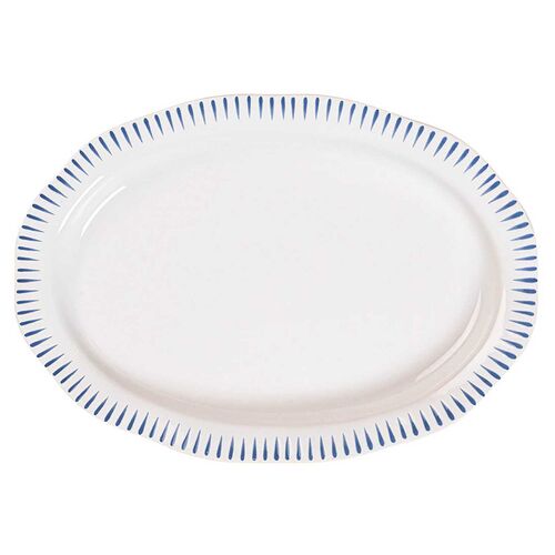 Sitio Stripe 17" Platter, Delft Blue 1 Sitio Stripe 17" Platter, Delft Blue