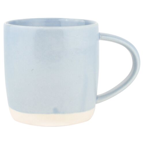 S/4 Shell Bisque Mugs, Blue