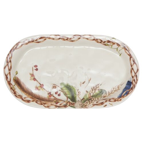 14" Forest Walk Hostess Tray, Ivory