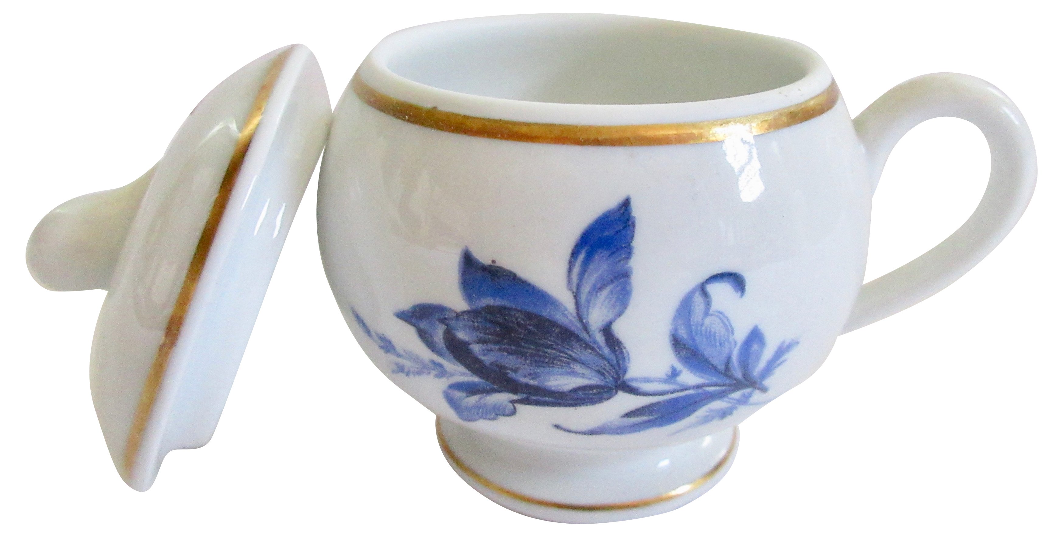 Ginori Porcelain Pots de Cr¨¨me & Tray 6 Ginori Porcelain Pots de Cr¨¨me & Tray