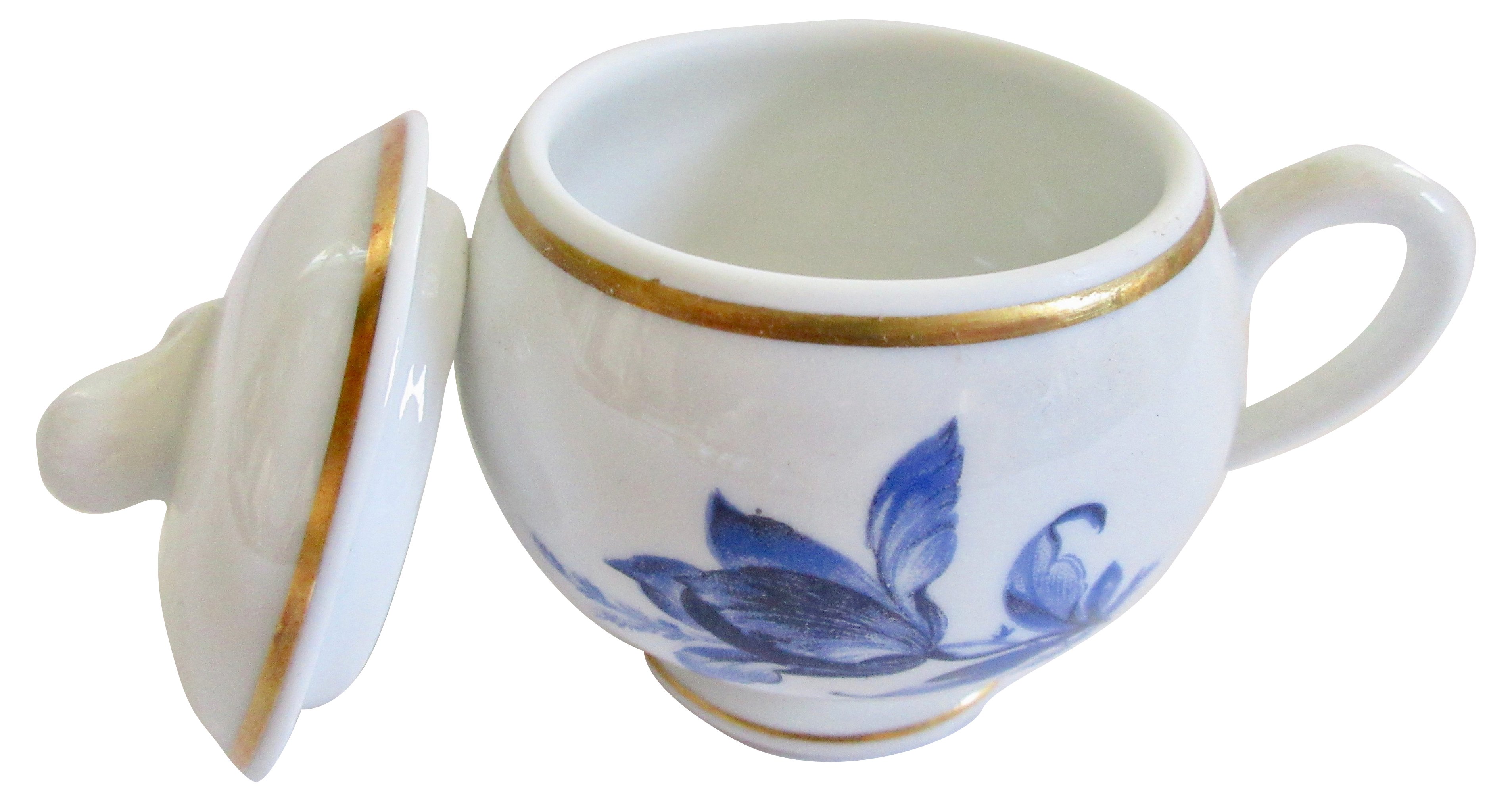Ginori Porcelain Pots de Cr¨¨me & Tray 7 Ginori Porcelain Pots de Cr¨¨me & Tray