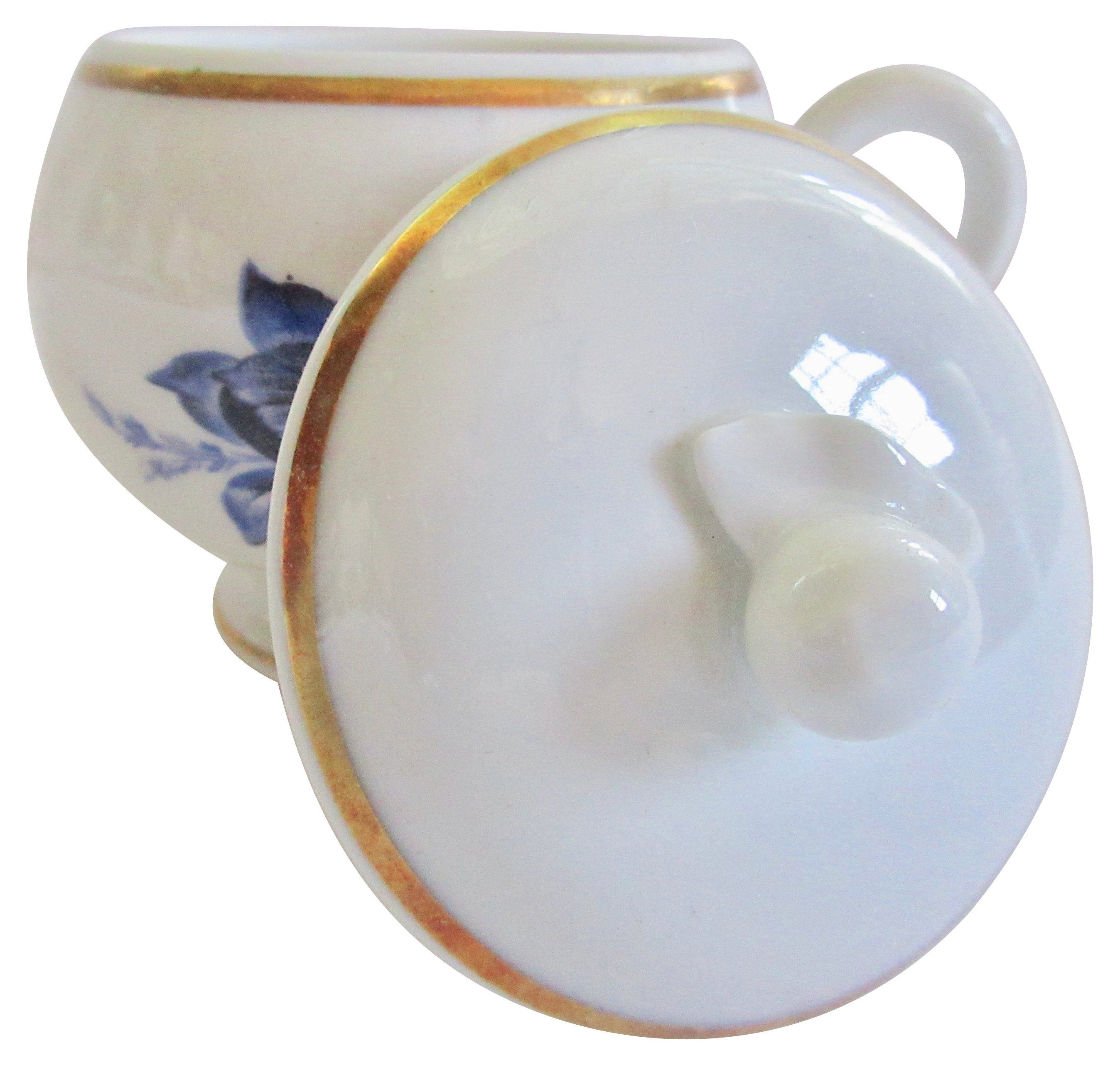 Ginori Porcelain Pots de Cr¨¨me & Tray 8 Ginori Porcelain Pots de Cr¨¨me & Tray