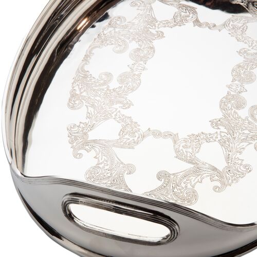 Nickel Etched Oval Tray 2 Nickel Etched Oval Tray
