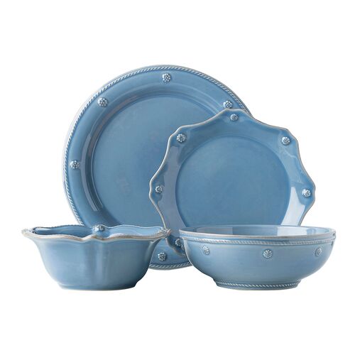 4-Pc Berry & Thread Place Setting, Chambray