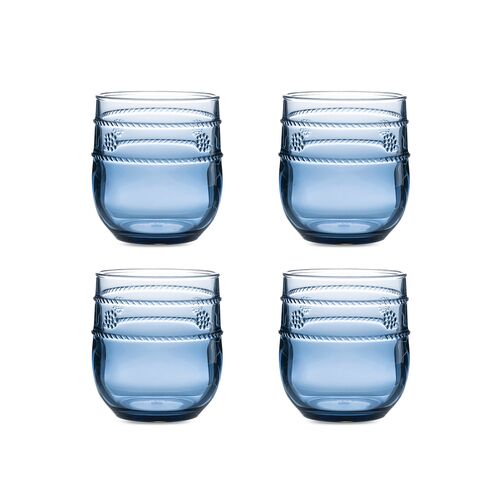 S/4 Isabella Acrylic Small Tumblers, Blue 1 S/4 Isabella Acrylic Small Tumblers, Blue
