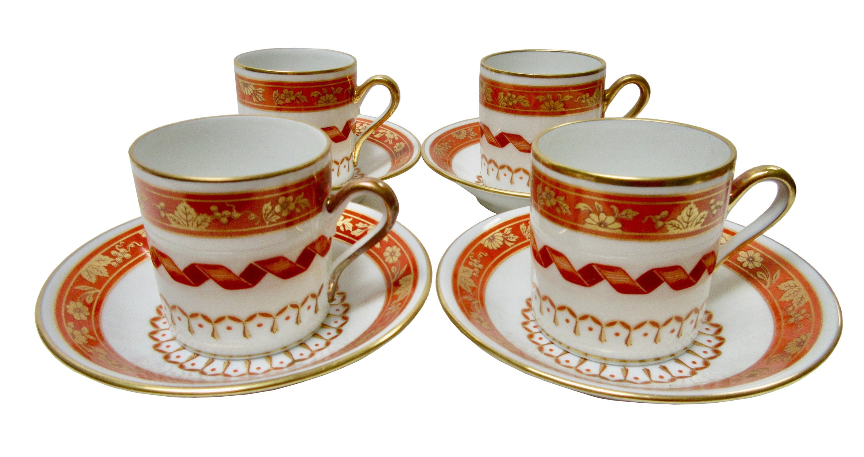 Ginori Italian Gilt Demitasses S/4