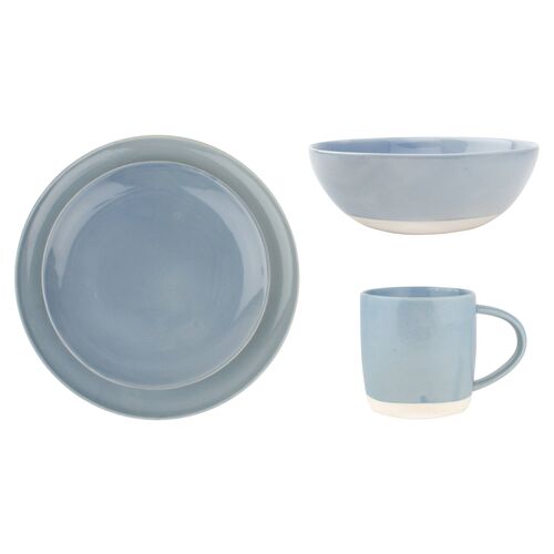 4-Pc Shell Bisque Place Setting, Blue