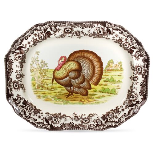 Spode Woodland Octagonal Platter 19 Inch (Turkey)