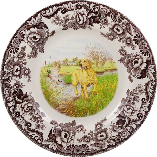 Spode Woodland Dinner Plate 10.5 Inch (Yellow Labrador Retriever)