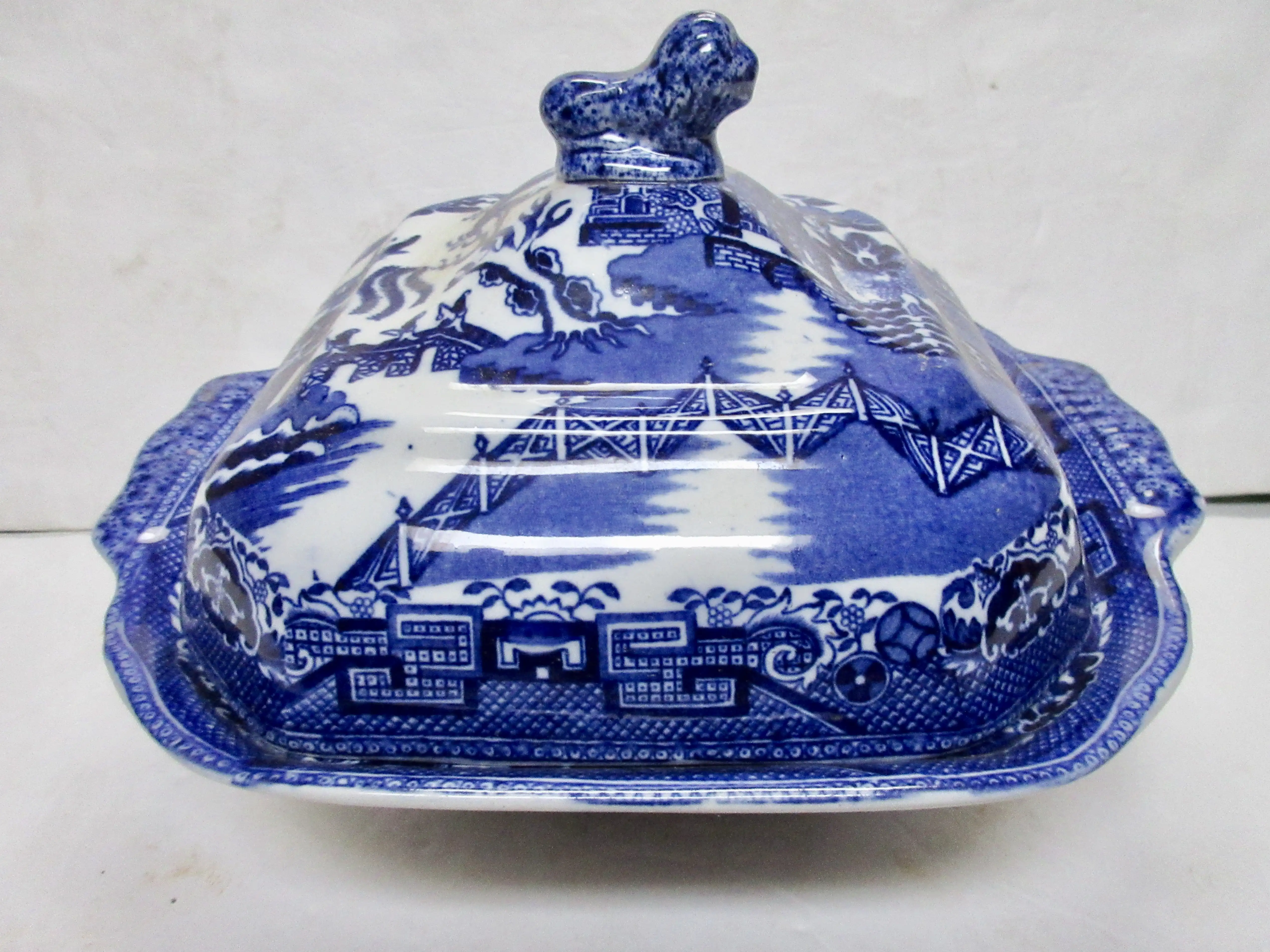 Antique English Chinoiserie Serving Bowl 2 Antique English Chinoiserie Serving Bowl