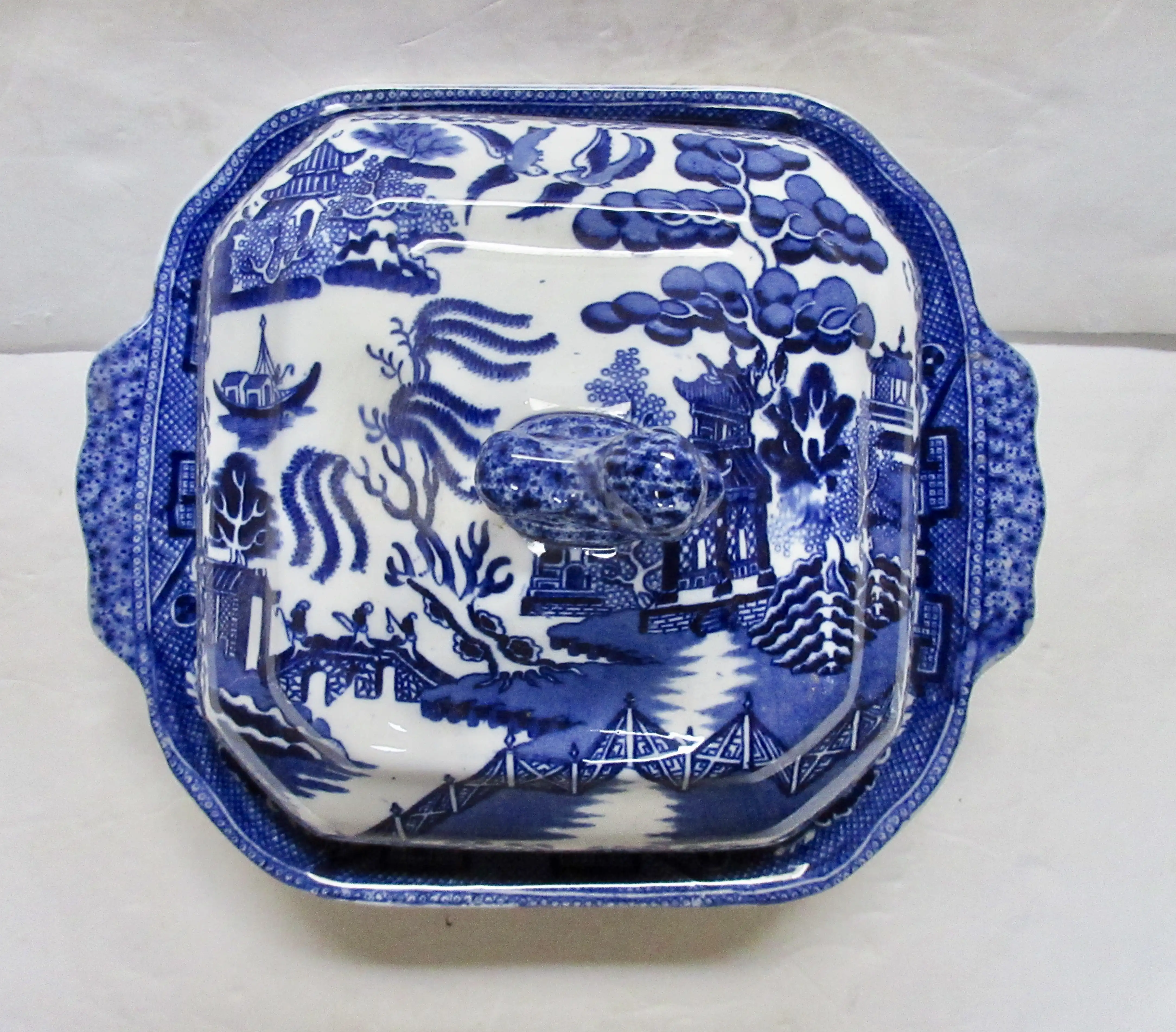 Antique English Chinoiserie Serving Bowl 3 Antique English Chinoiserie Serving Bowl