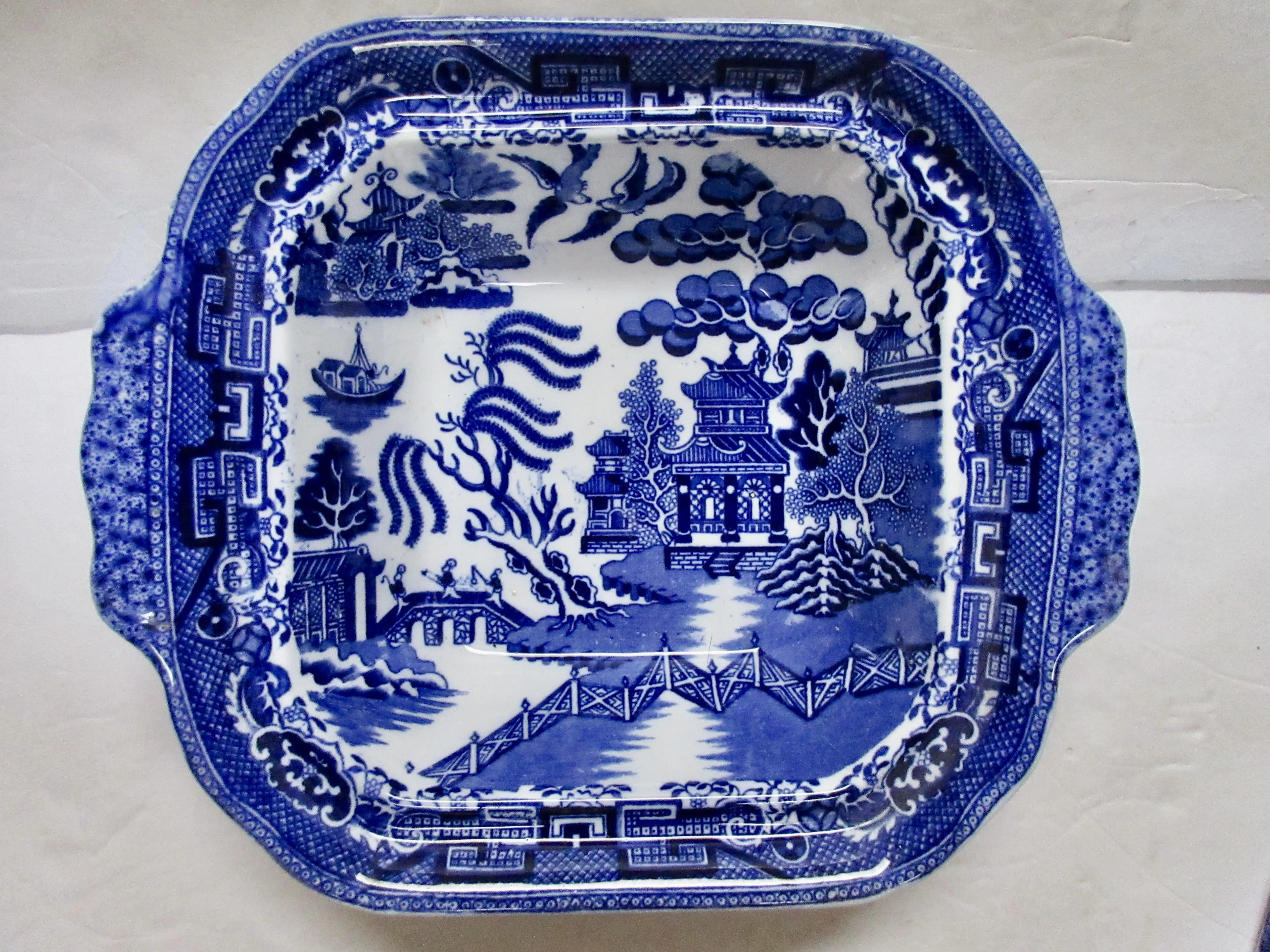 Antique English Chinoiserie Serving Bowl 5 Antique English Chinoiserie Serving Bowl