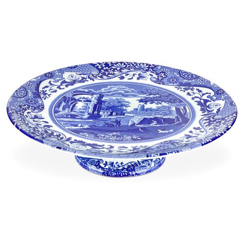 Spode Blue Italian Footed Cake Plate