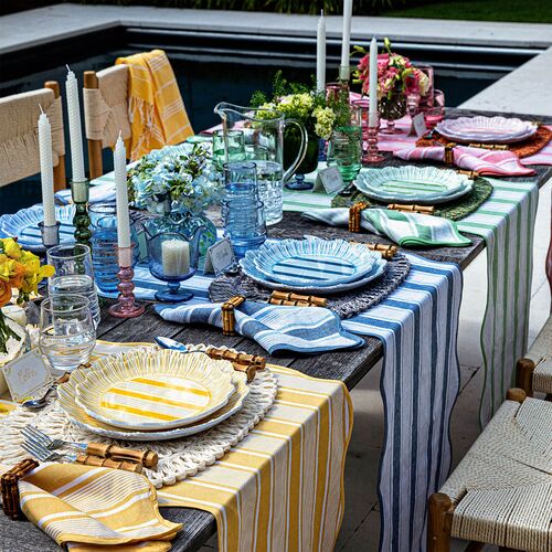 S/4 Cabana Stripe Melamine Dessert/Salad Plates, Multicolor 7 S/4 Cabana Stripe Melamine Dessert/Salad Plates, Multicolor