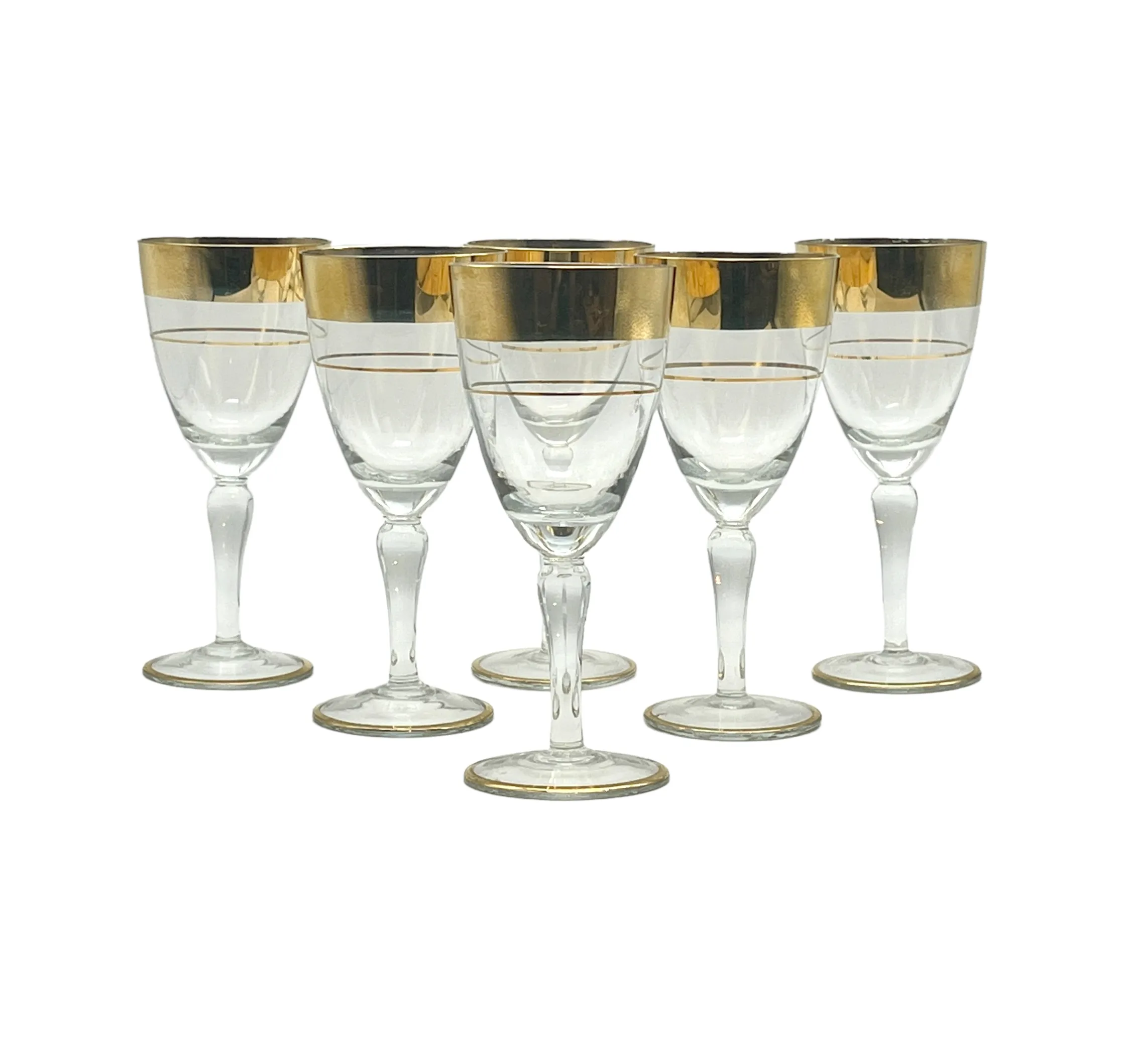 C. 1960s Crystal & 22K Gold Glasses