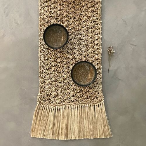 Tallo de Olivo, Fique Knots Table Runner, Brown 2 Tallo de Olivo, Fique Knots Table Runner, Brown