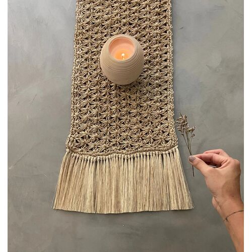 Tallo de Olivo, Fique Knots Table Runner, Brown 3 Tallo de Olivo, Fique Knots Table Runner, Brown