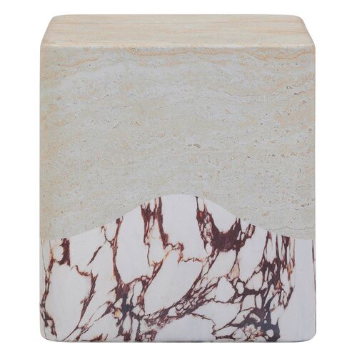 Juliana Concrete Indoor/Outdoor Side Table, Travertine/Breccia 2 Juliana Concrete Indoor/Outdoor Side Table, Travertine/Breccia