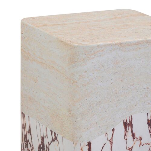 Juliana Concrete Indoor/Outdoor Side Table, Travertine/Breccia 4 Juliana Concrete Indoor/Outdoor Side Table, Travertine/Breccia