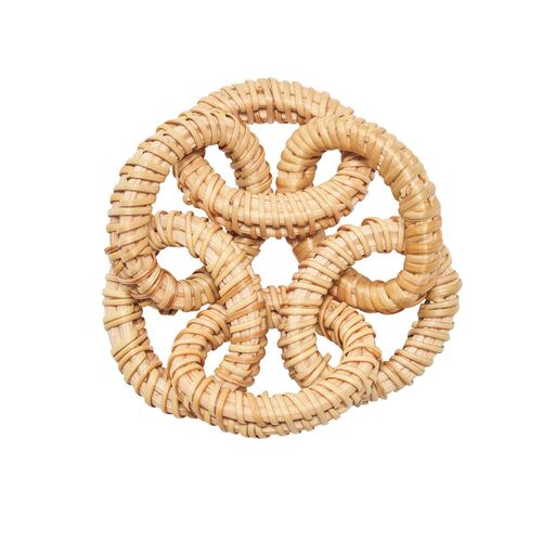 S/4 Rattan Link Napkin Rings, Natural 1 S/4 Rattan Link Napkin Rings, Natural